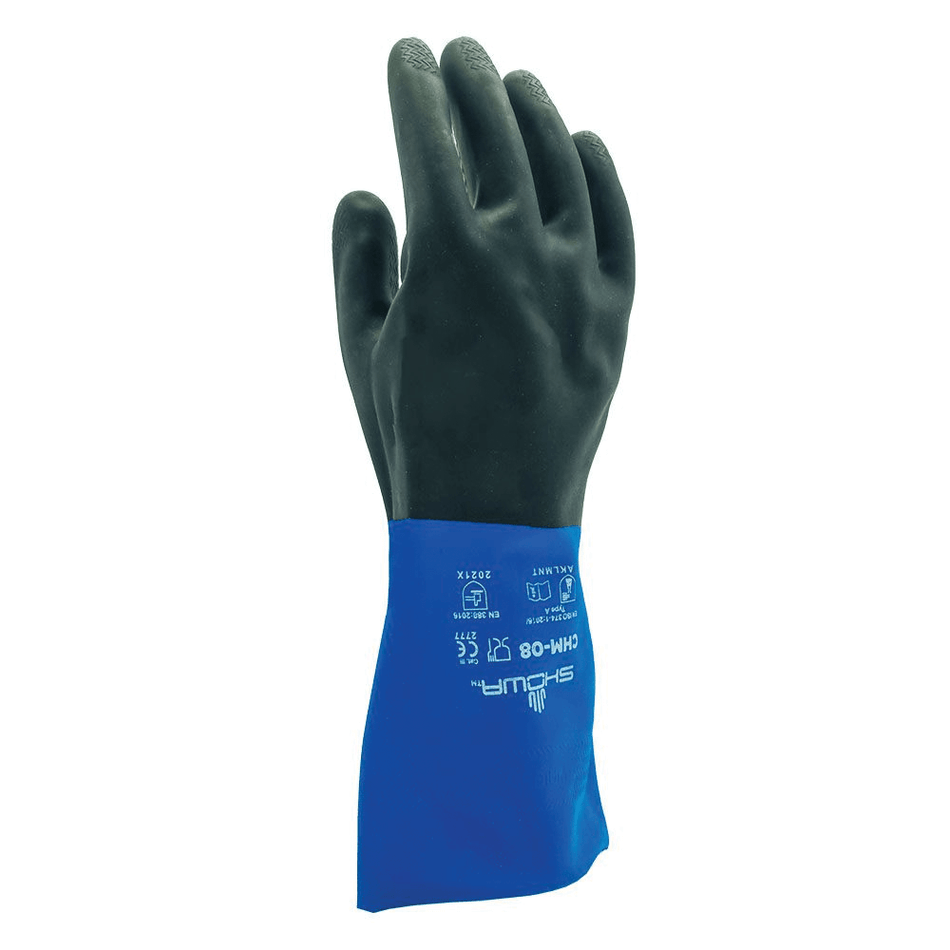 Showa CHM Nitrile zwart/blauw, mt 7/S