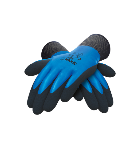 Showa 306 Latex blauw/zwart, mt 9-XL