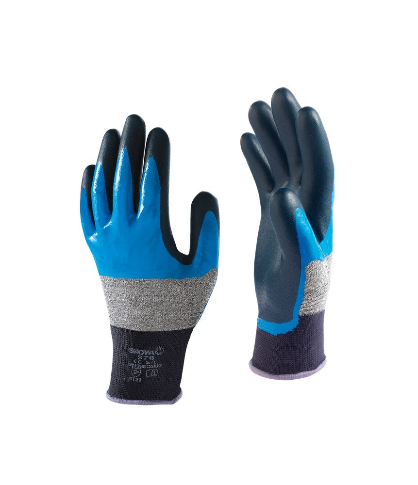Showa 376R 3/4Nitril blauw/zwart, 6-S