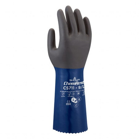 Showa 711 Blauw/zwart, mt 7-S