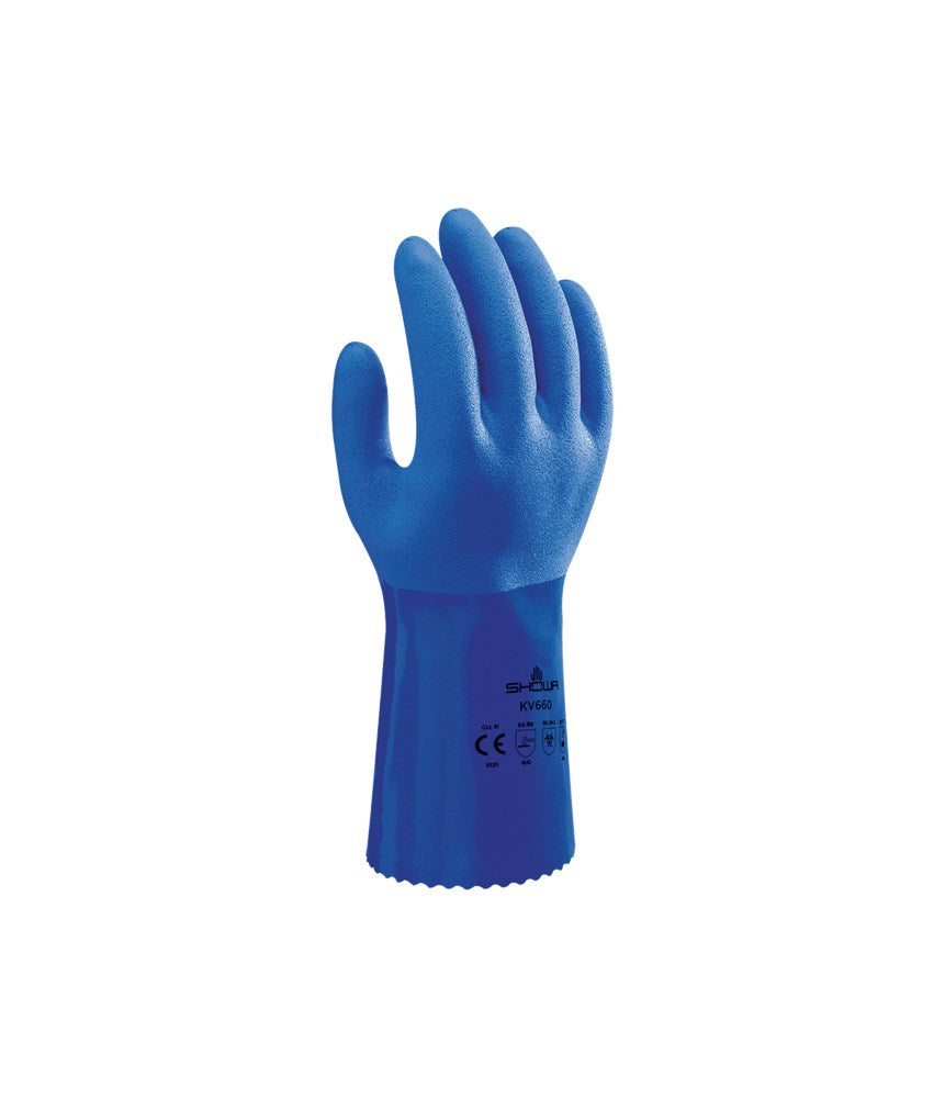Showa KV660 Kevlar PVC blauw, mt 9-L