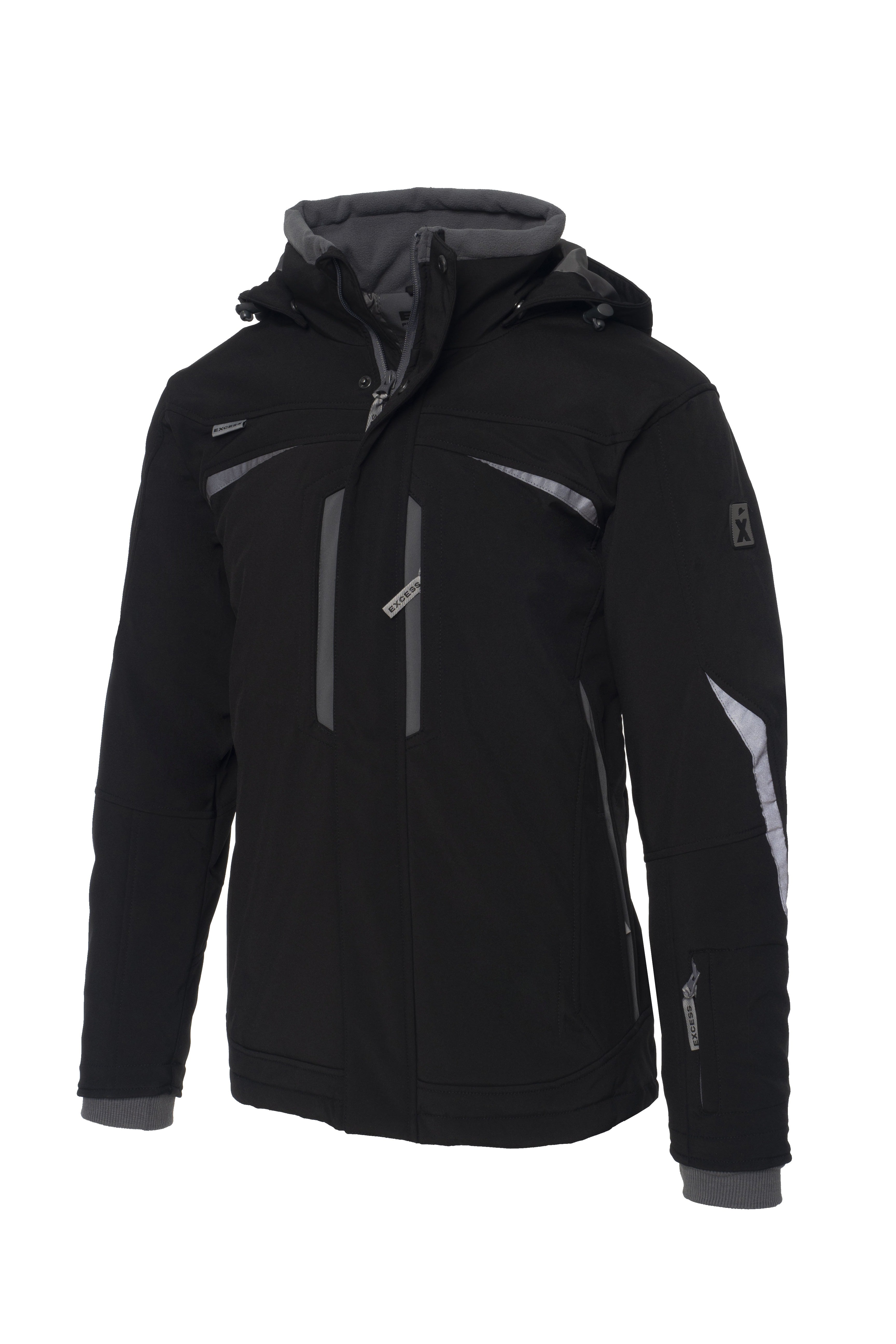 Softshell winterjack 318 zwart/grijs XS