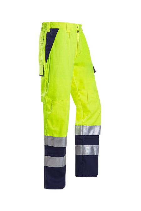 013V Broek Ambok fluo geel/marine R54