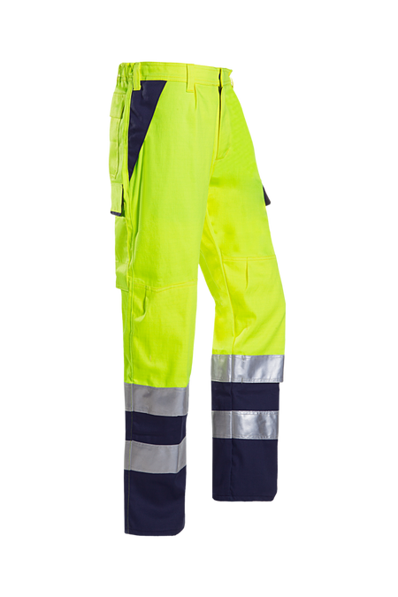 013V Broek Royan fluo geel/marine I46