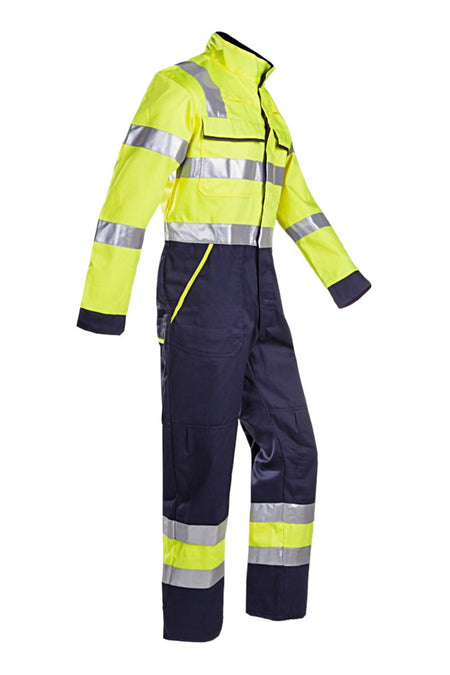 018V Overall Macas fluo geel/marine R48