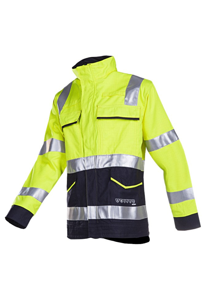 020V Vest Reggio fluo geel/marine 044