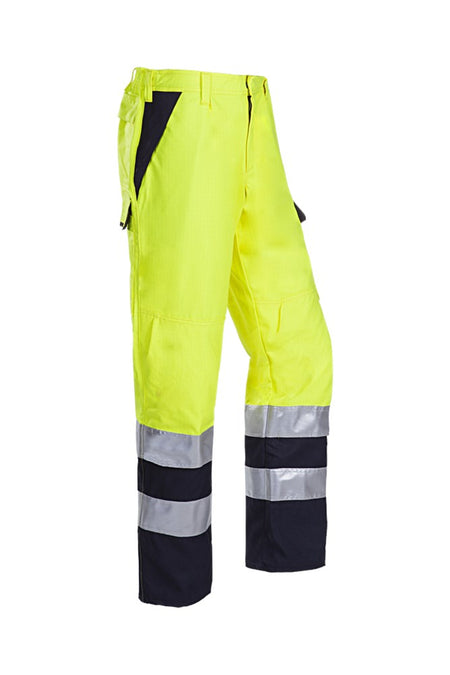 022V Broek Matour fluo geel/marine R46