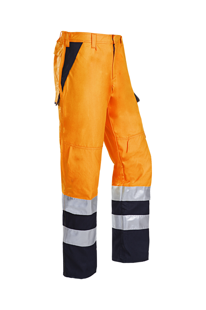 022V Broek Arudy fluo oranje/marine P52