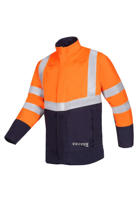 061V Veste Pathal fluo oranje/marine 048