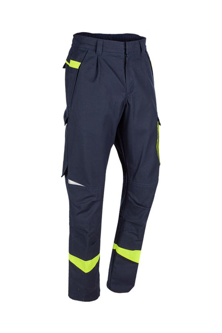 075V Broek Barcus marine/fluo geel R64