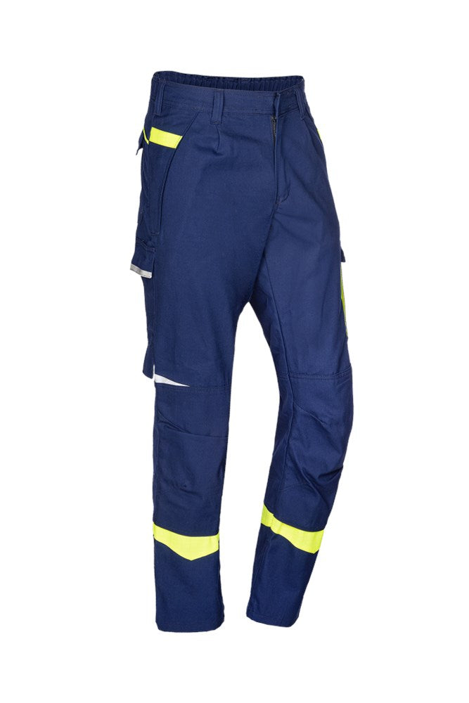 075V Broek Barcus z.blauw/fluo geel P48