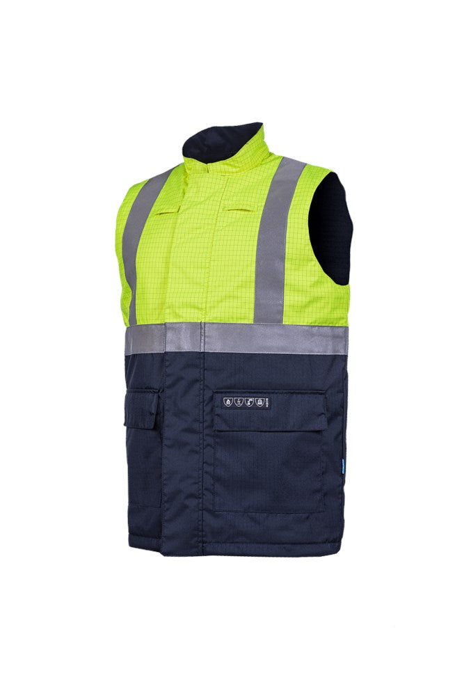 1666 Bodywarm. Bravone fluo geel/mar S