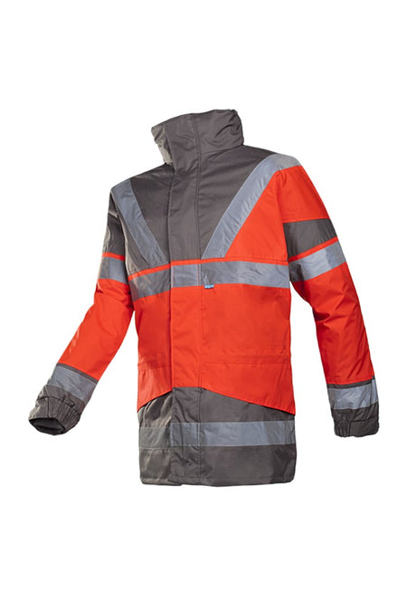 209A Parka Skollfield fl. rood/grijs L