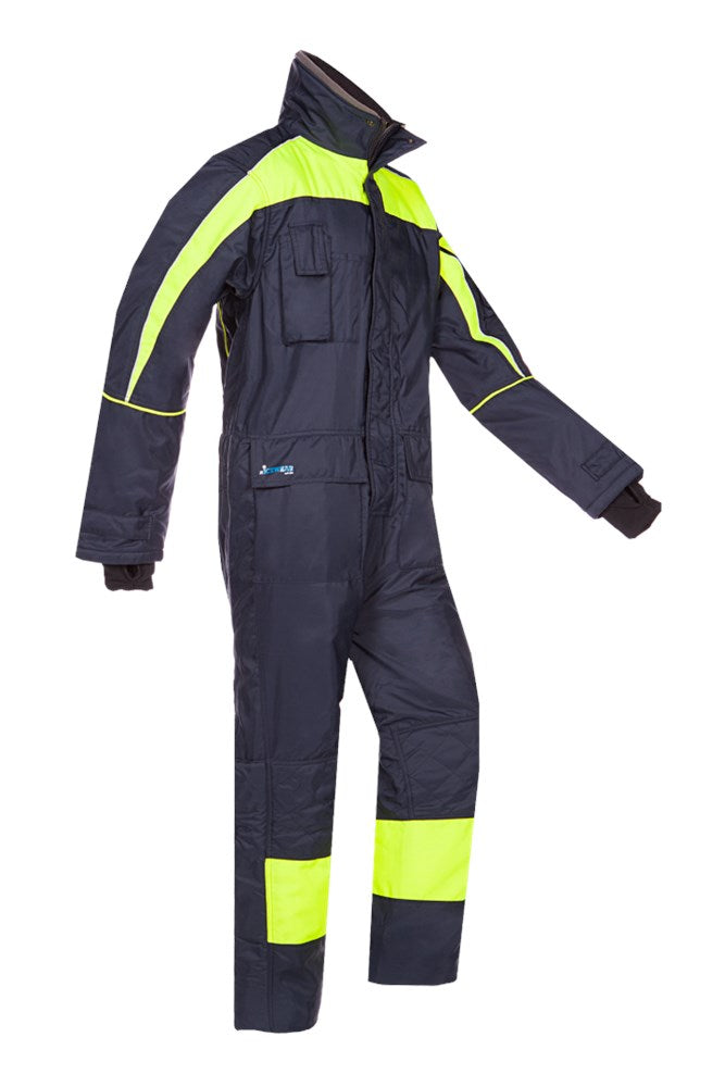 5338 Overal Olmet fluo geel/marine S