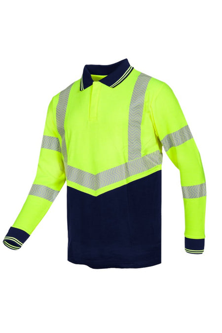 542A Polo Ardva fluo geel/marine L
