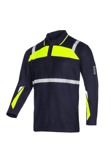 581A Polo Telfs marine/fluo geel XL