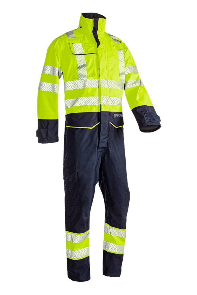 5908 Regenoverall Aksdal fl geel/mar S