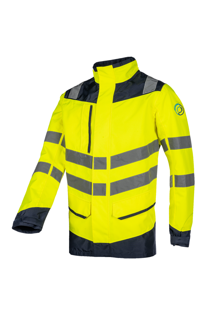 682A Jas Birkum fluo geel/marine S