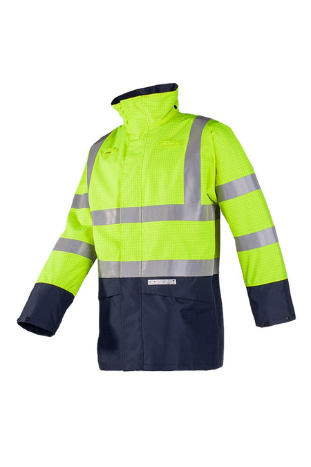 7219 Jas Elliston fluo geel/marine 3XL