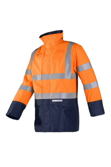7219 Jas Elliston fluo oranje/marine L