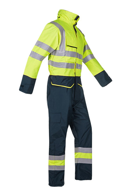 7253 Overall Carret fl geel/mar 2XL