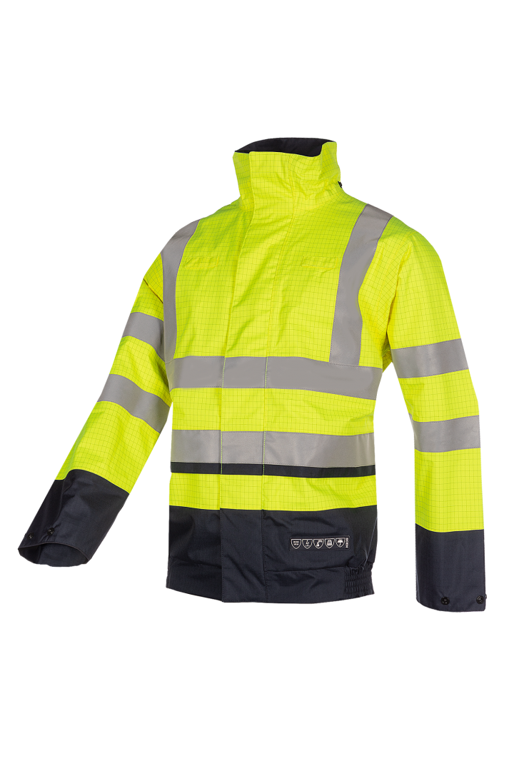 9396 Blouson Jibou FR+AST fl geel/mar S
