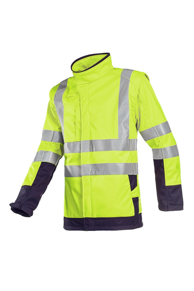 9643 Softshell Heatherton fl geel/mar M