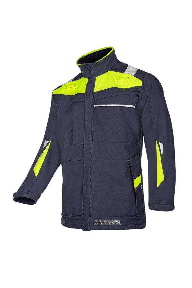 9705 Softshell Umiat marine/fl geel S