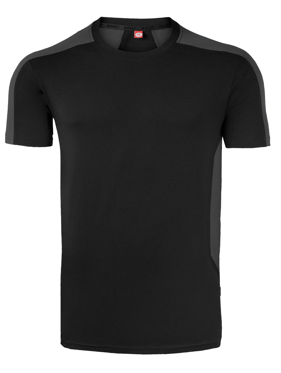 Havep 10072 T-shirt charcoal/k.blauw S