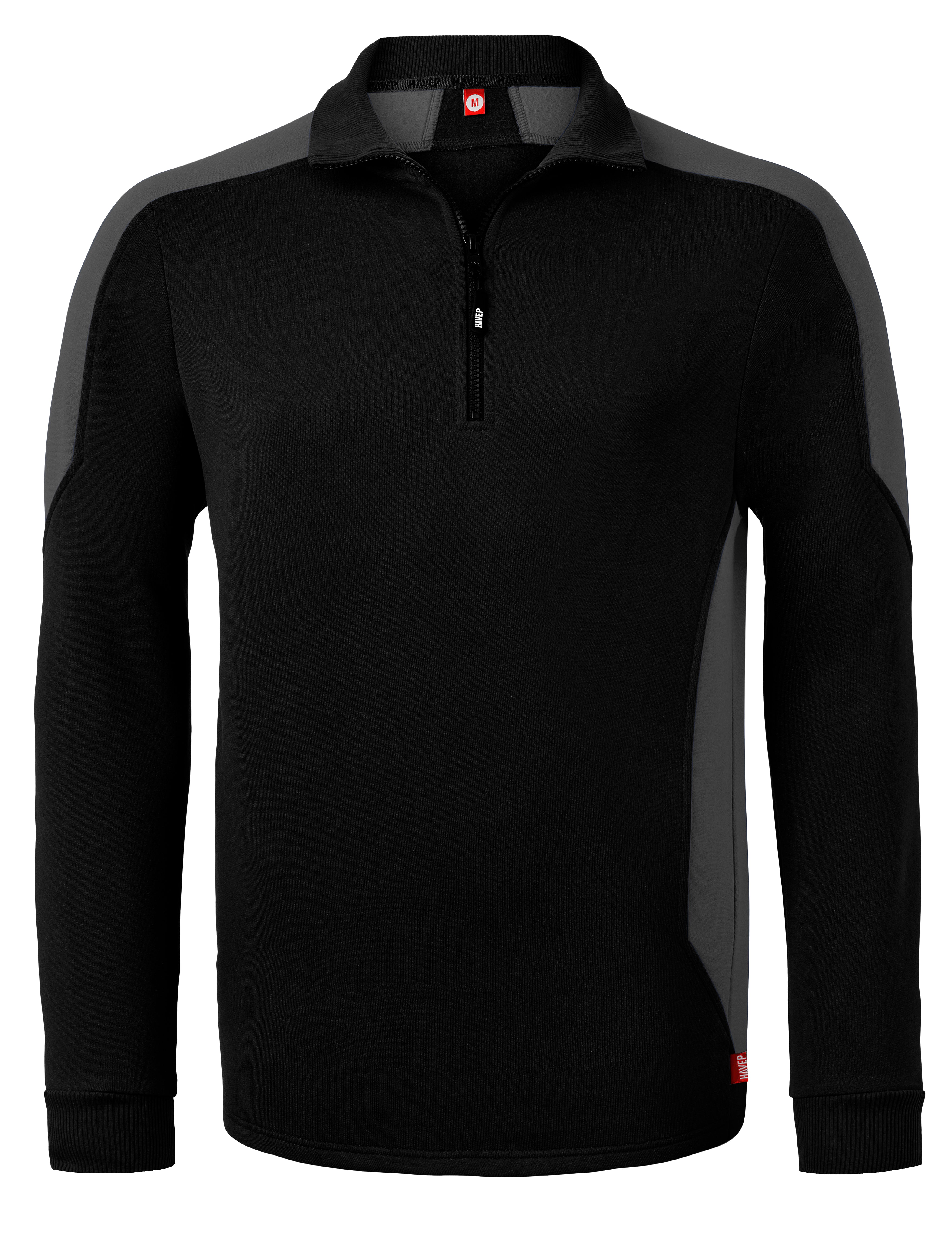 Havep 10076 Sweater charcoal/k.blauw S