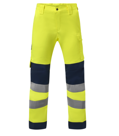 Havep 80574 Werkbroek fluo geel/navy 49