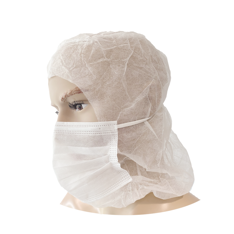 55-601 Disposable Astro Cap met mondmasker PP wit - Duopro.nl