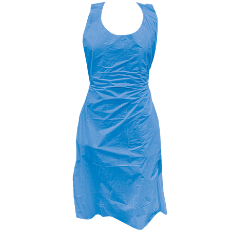 Schort PE Blauw 20mu 125x80cm zak 100 st