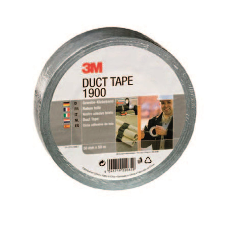 3M Economy Duct Tape 1900 zwart 50 mtr.