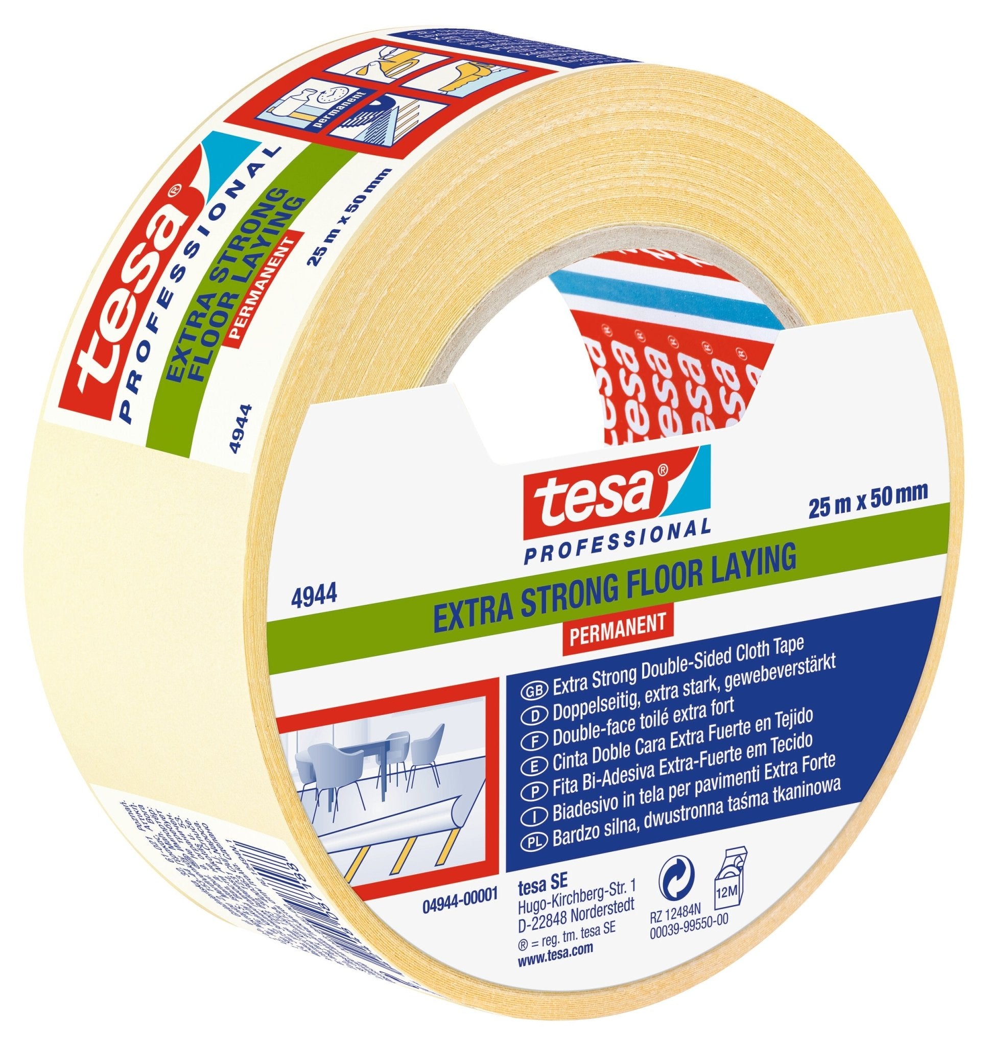 tesa® Professional 64607PRO Extra sterke bevestigingstape voor algemene doeleinden - Duopro.nl