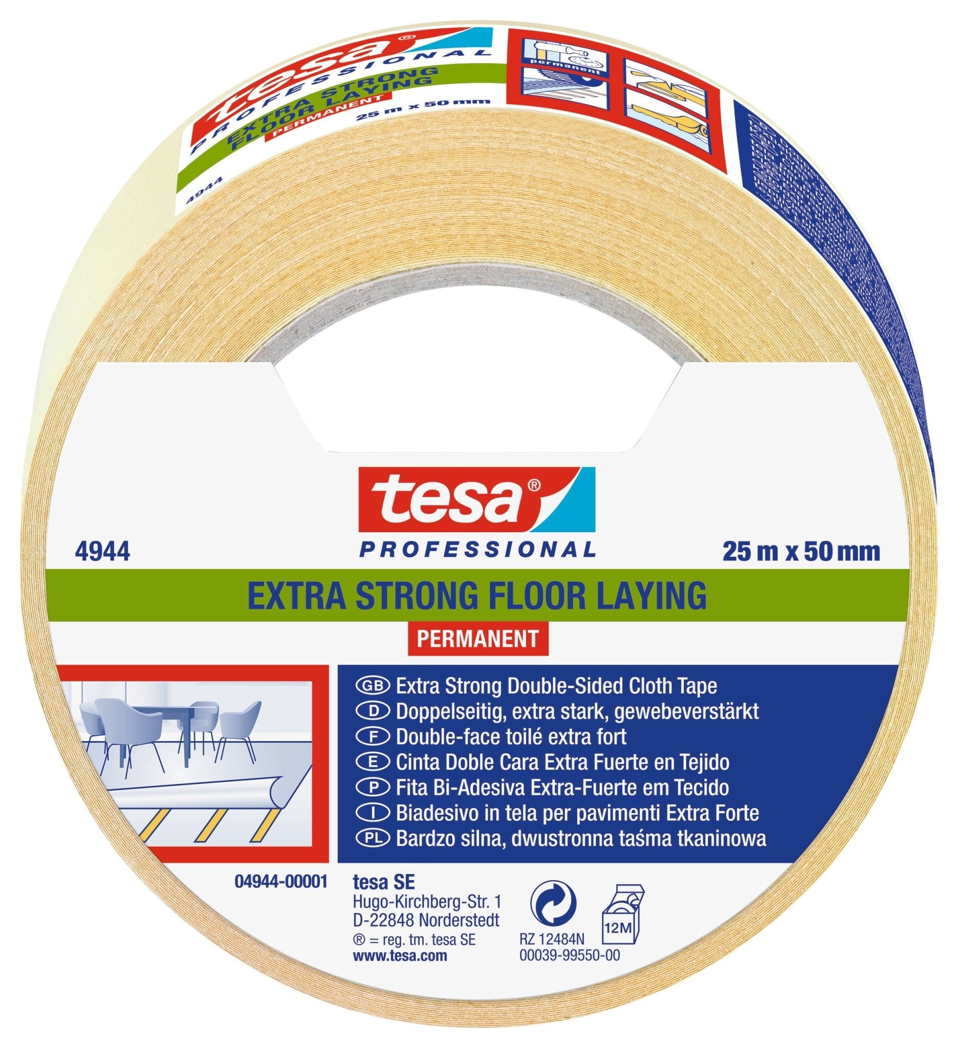 tesa® Professional 64607PRO Extra sterke bevestigingstape voor algemene doeleinden - Duopro.nl