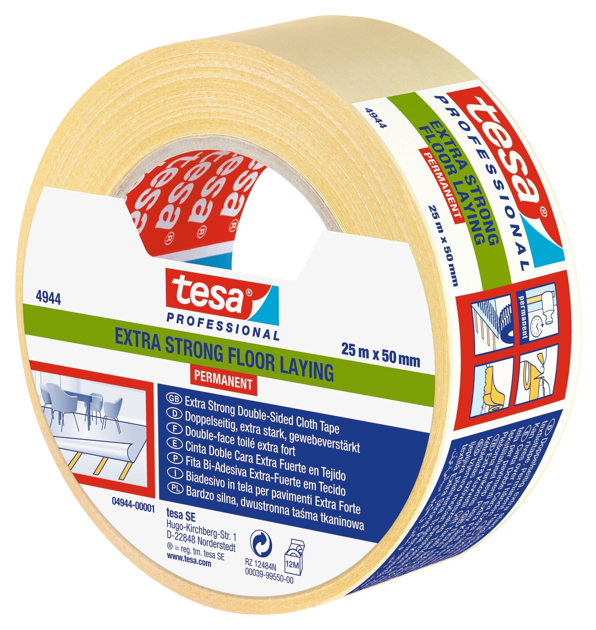 tesa® Professional 64607PRO Extra sterke bevestigingstape voor algemene doeleinden - Duopro.nl
