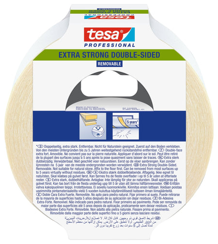 tesa® Professional 65532CTP Dubbelzijdige tapijttape voor professionele gebruikers (verwijderbaar) - Duopro.nl