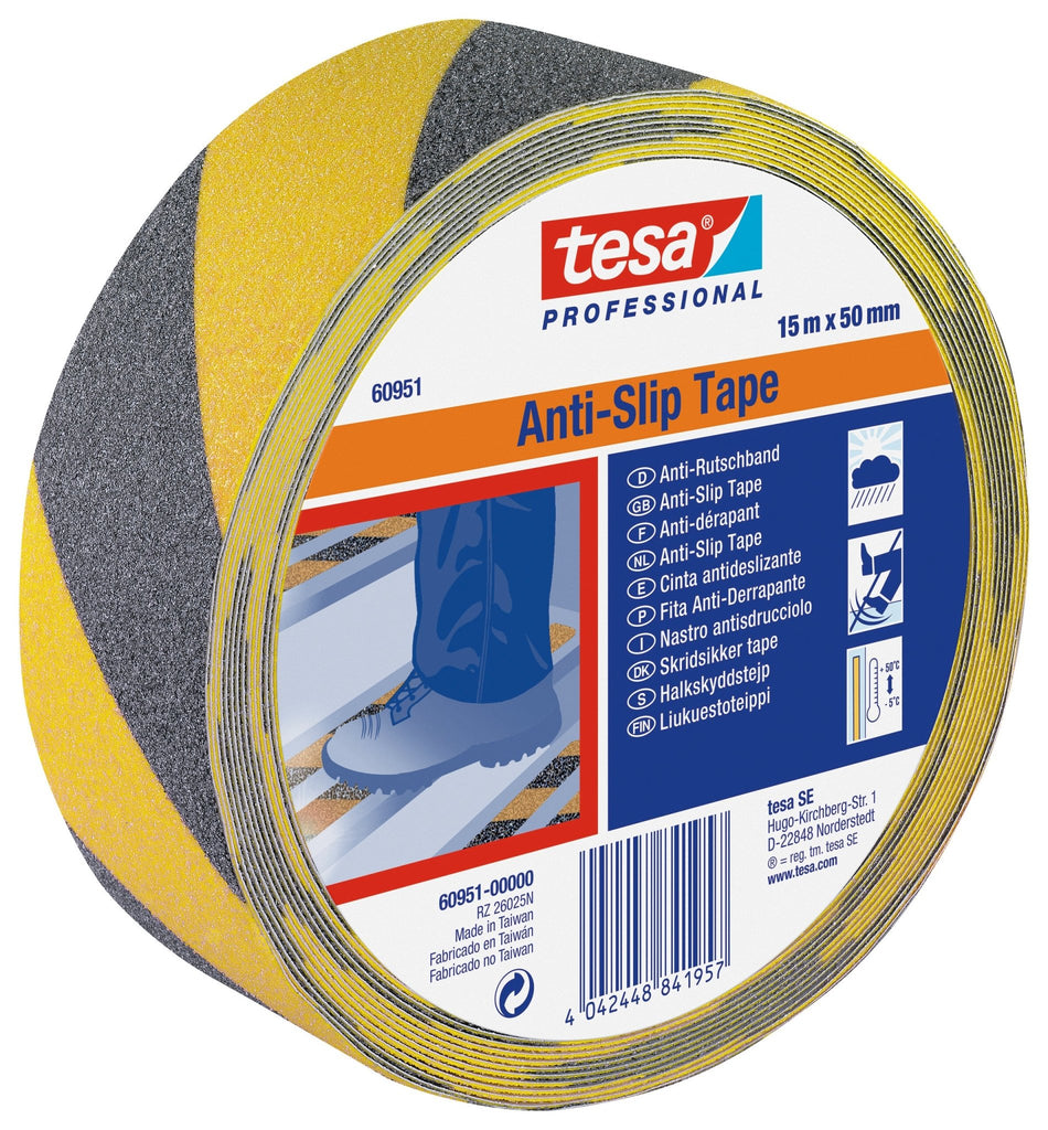 tesa® Professional 65538PRO tesa® 60951 Professionele antisliptape (zwart/geel) - Duopro.nl