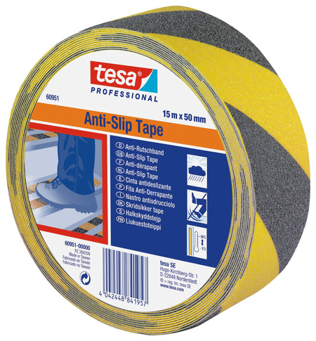 tesa® Professional 65538PRO tesa® 60951 Professionele antisliptape (zwart/geel) - Duopro.nl
