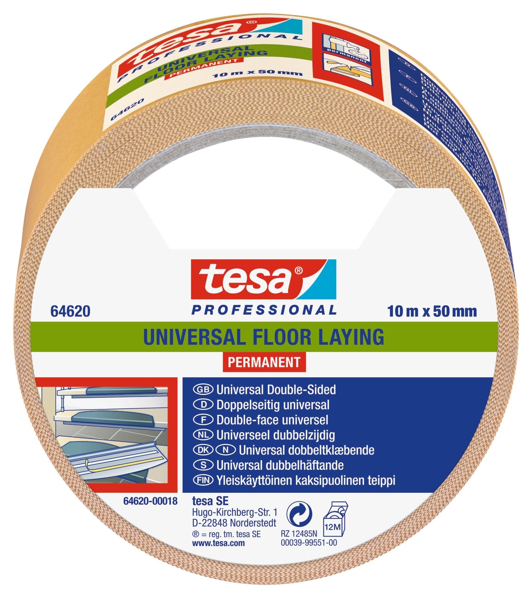 tesa® Professional 65540CWT Dubbelzijdige tapijttape - Duopro.nl