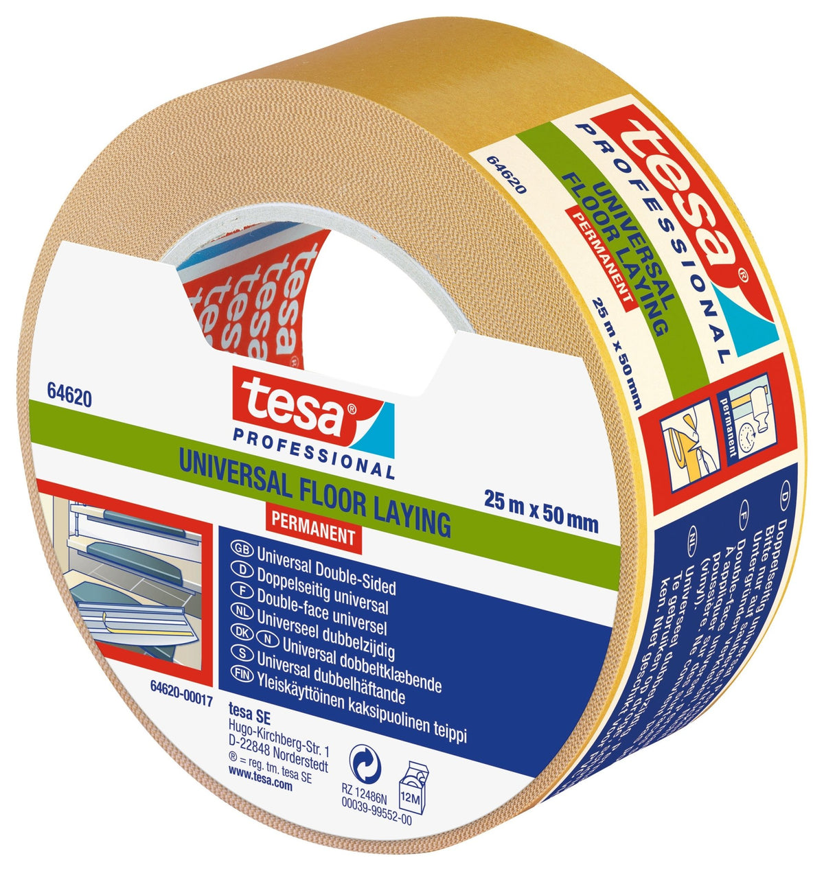 tesa® Professional 65540CWT Dubbelzijdige tapijttape - Duopro.nl